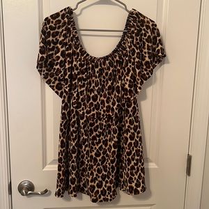 Off Shoulder Leopard Top